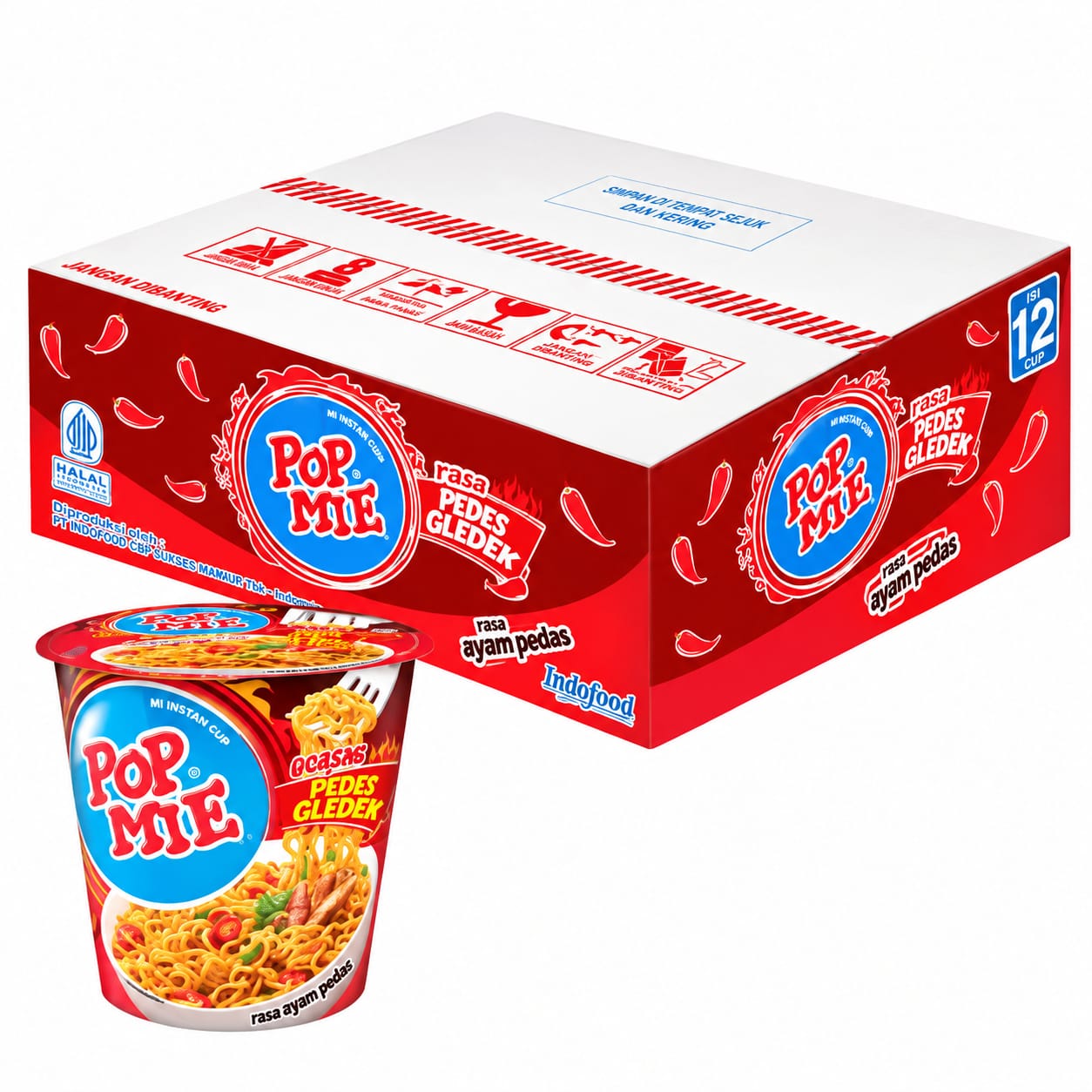 Pop mie goreng pedes gledeek 75 g