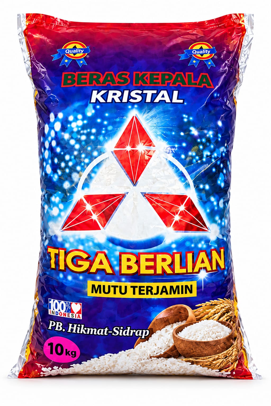 Beras kepala kristal tiga berlian 10 Kg