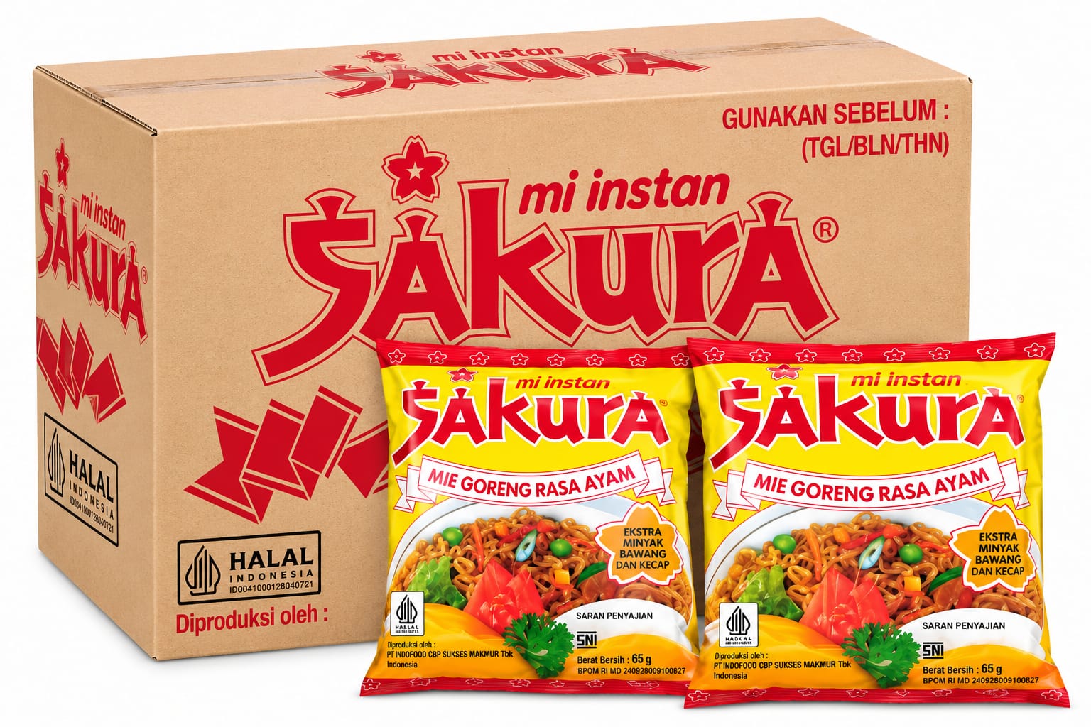 Mi instan sakura goreng rasa ayam 65 gr